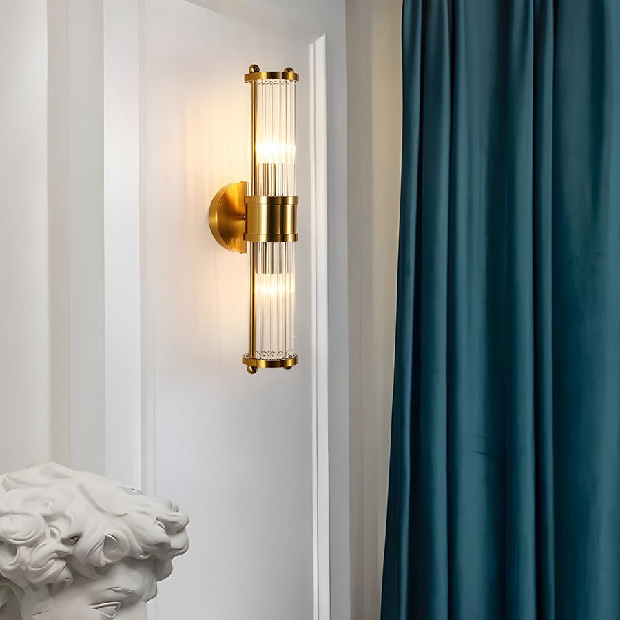 1/2-Light Modern Wall Lamp with Cylindrical Glass