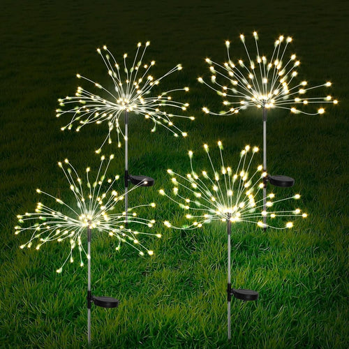 4-Pack Outdoor Solar Garden Fireworks Lamps
