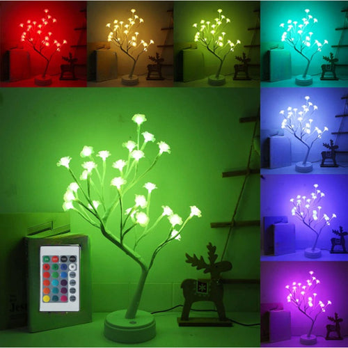 Rose Tree Night Light with Remote Control - 16 Colors Adjustable