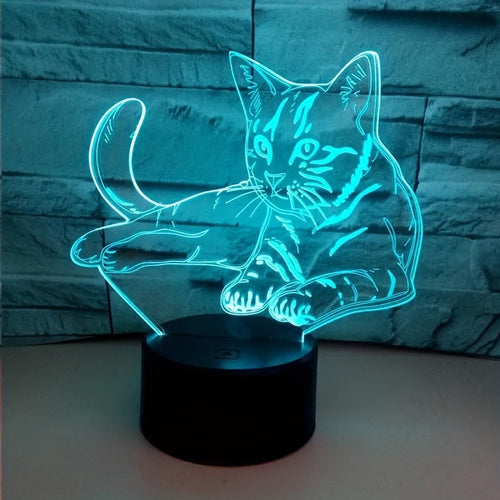 CatGlow - 3D Cat Night Light with 7 Color Touch Control
