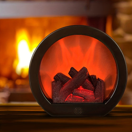 FlameGlow - Simulation Charcoal Flame Lamp with Retro-Style Decoration