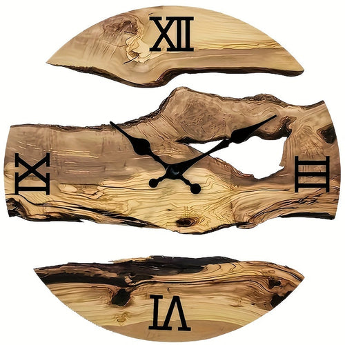 RustiqueClock – Silent Acrylic Wall Clock with Wood Grain Finish