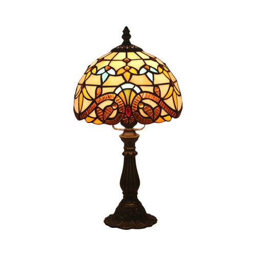 TiffanyGlow - Colored Tiffany Table Lamp with Glass Shade