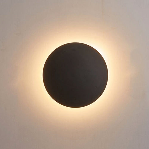 Orr Modern Round Wall Light - Black/White/Gold, Metal, Living Room