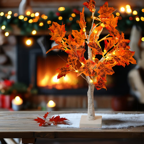 MapleGlow - LED Illuminated Maple Tree, 24 LEDs, USB-Powered Table Decoration