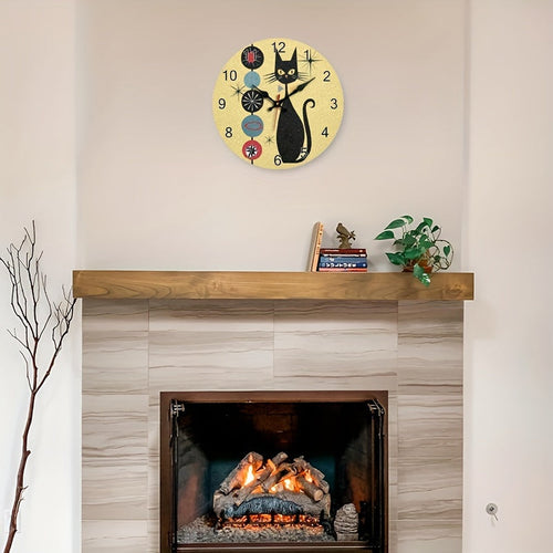CoolCat – Silent Wooden Wall Clock with Modern Design