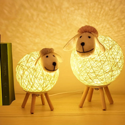 SheepGlow - Charming Sheep-Shaped USB Night Light, Dimmable and Adjustable