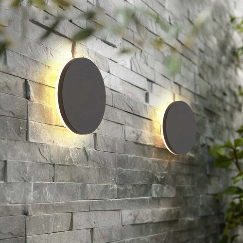 LunaGlow - Minimalist LED Wall Lights Black Metal for Garden and Hallway