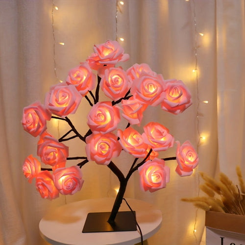RoseLight - LED Flower Table Lamp with USB, Mood Lighting