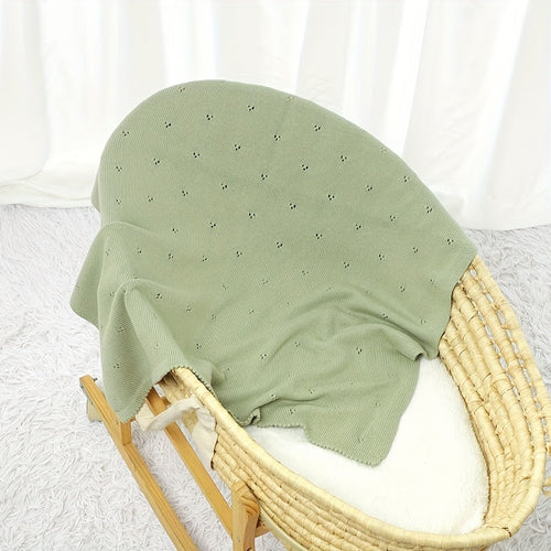 Baby Knitted Solid Colour Blanket – Pram Wrap, Air-Cooled Blanket, Easter, Halloween & Christmas Gift
