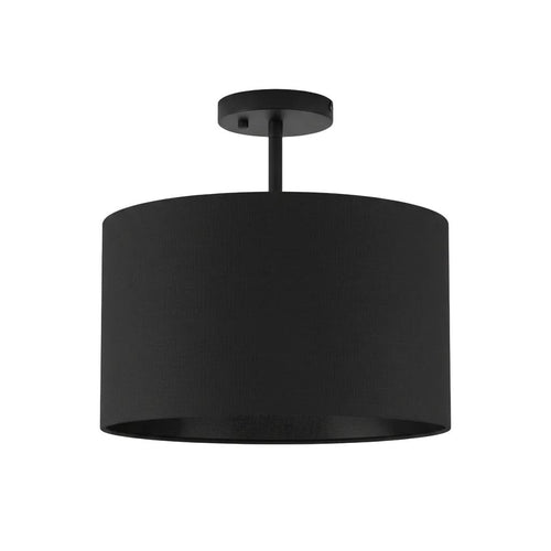 Ceiling Light with Black Fabric Shade