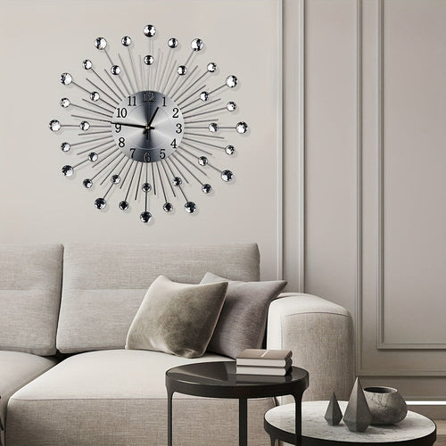 LuxeTime – Silent Wall Clock with Crystal Accents