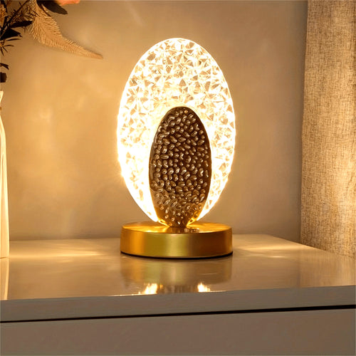 FeatherLamp - USB Touch Table Lamp with Peacock Feather Design, Infinitely Dimmable LED Light