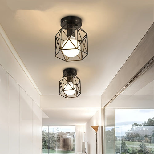 NordicLight - Black Iron E27 Ceiling Light for Bedroom and Kitchen
