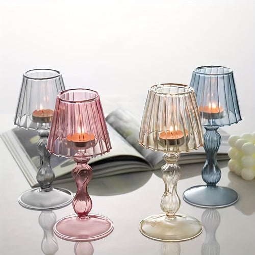 CrystalGlow - Decorative Glass Table Lamp and Candle Holder