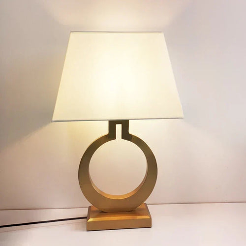 LuxeGlow – Metal Table Lamp with Fabric Shade for Living Room & Bedroom