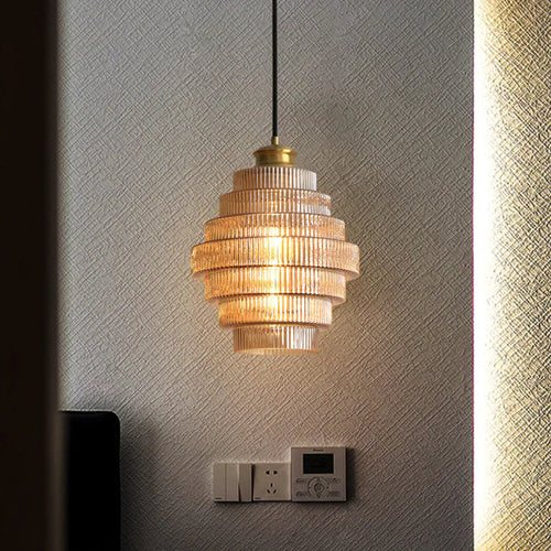 Bottle-Shaped Brass Glass Pendant Light
