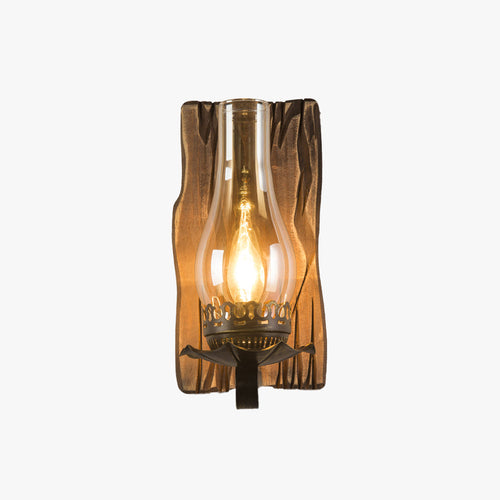 Industrial Vintage Wood Metal Indoor Wall Light