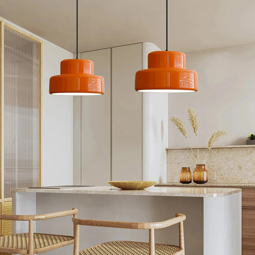Bauhaus Vintage Orange Pendant Light for Dining Room