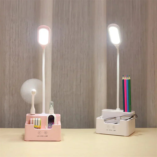 DeskBright - Flexible LED Desk Lamp with Pen and Phone Holder, Dimmable & USB Rechargeable