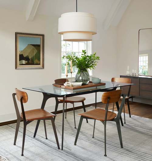 Bauhaus Beige Layered Linen Drum Pendant Light