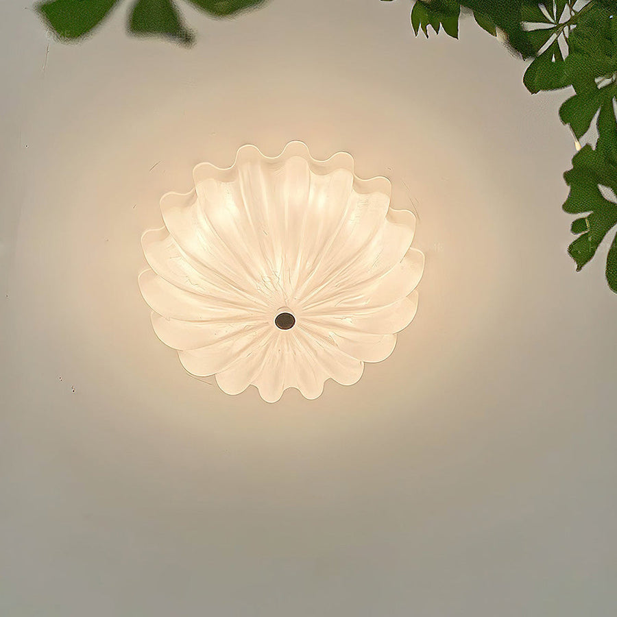 Elegant White Glass Ceiling Light