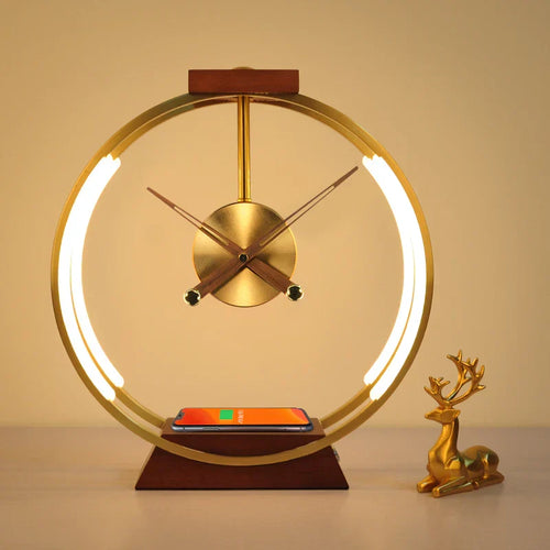Wireless Rechargeable Phone Clock Lamp with Modern Design