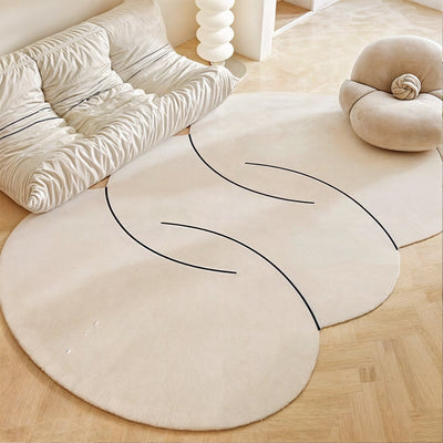 Hayle Rug – Round Wool Rug with Irregular Shape and Minimalist Style