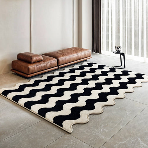 Modern Bicolor Wave Rug