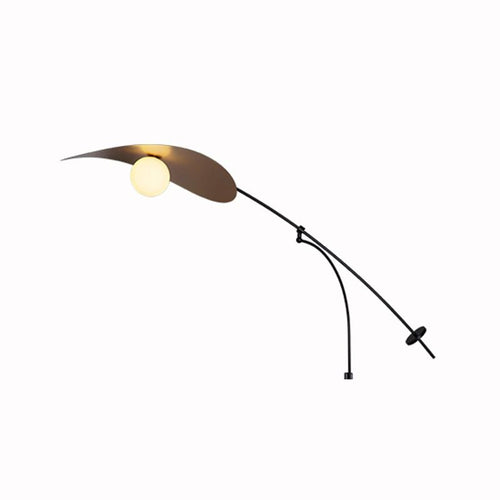 Carins Modern Wall Light - Arc, Metal/Glass, Black/Gold, Bedroom
