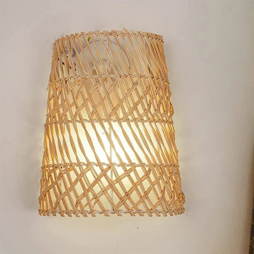 RattanGlow - Boho Handmade Rattan Wall Lamp – Ambient Lighting
