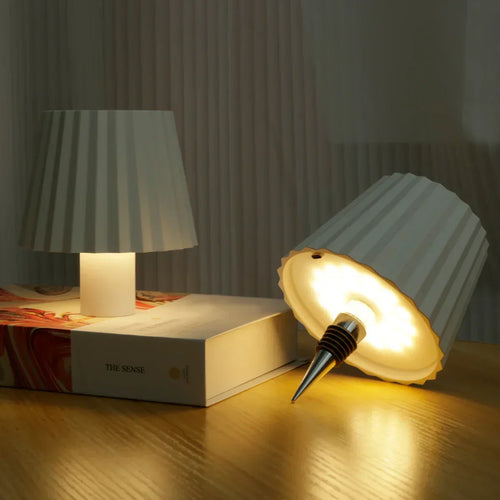 EcoGlow - LED Bottle Table Lamp with Sustainable Design & Warm Lighting