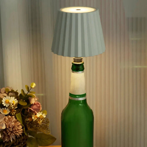 EcoGlow - LED Bottle Table Lamp with Sustainable Design & Warm Lighting