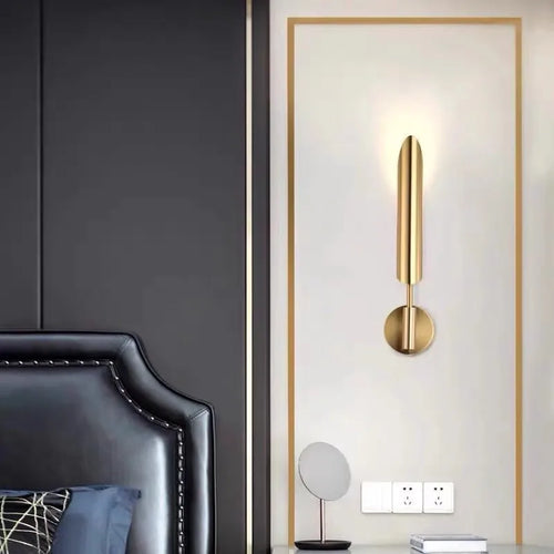 GoldenGlow – Minimalist LED Wall Lamp for Living Room and Bedroom