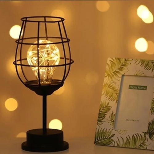 Vintage Glow - Nostalgic Hollow Table Lamps