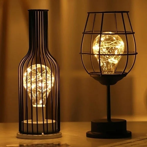 Vintage Glow - Nostalgic Hollow Table Lamps