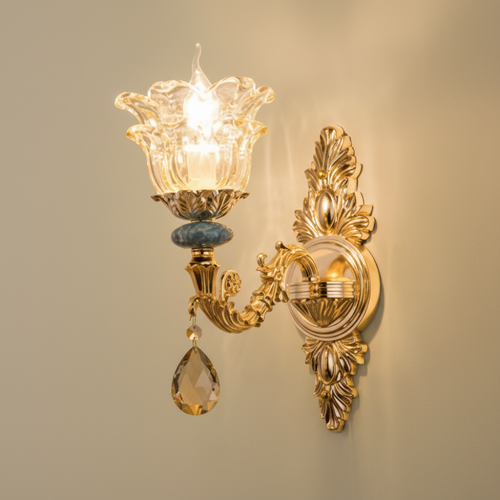 CrystalLuxe - Elegant European Crystal Wall Lamp for Luxury Interiors