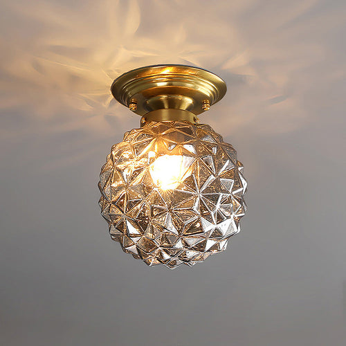 Modern Clear Glass Ball Ceiling Light for Hallway