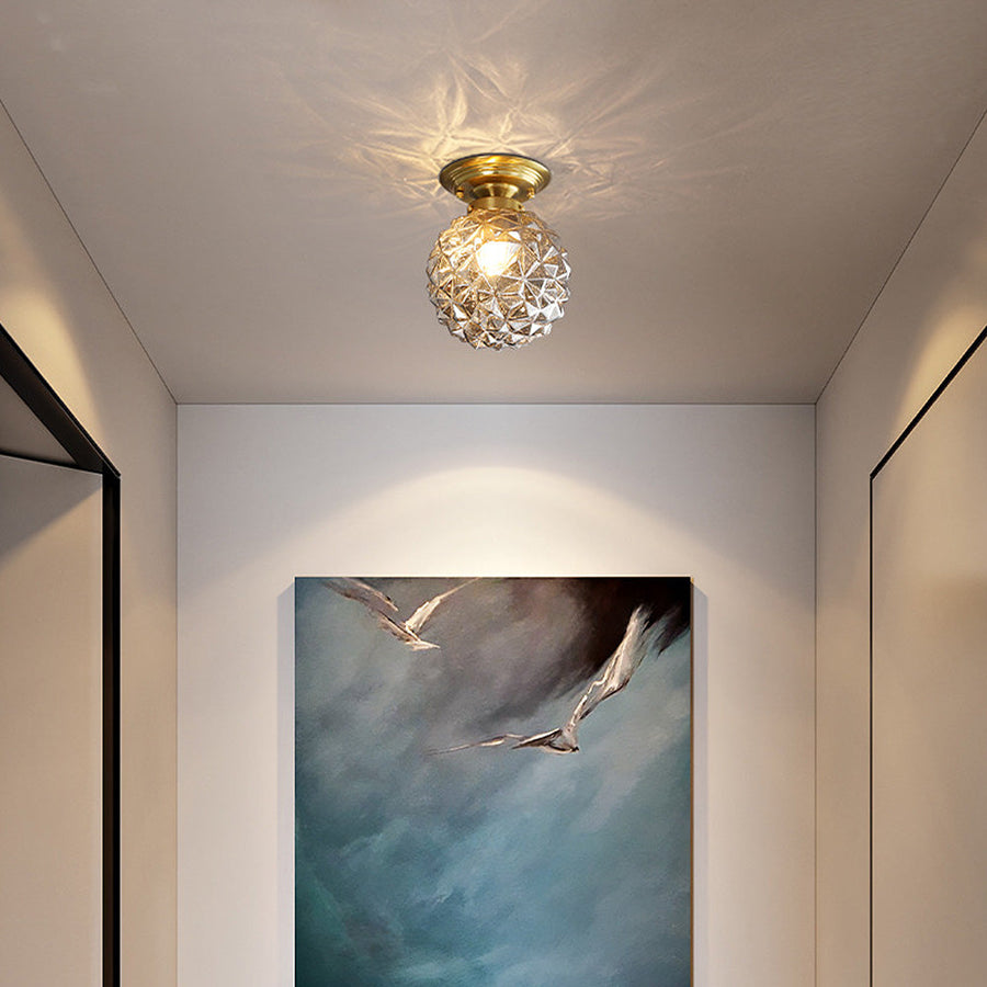Modern Clear Glass Ball Ceiling Light for Hallway