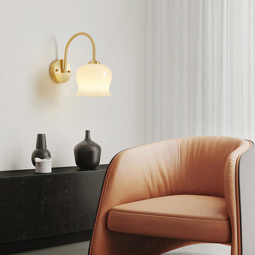 French Flower Shadow Glass Wall Lamp