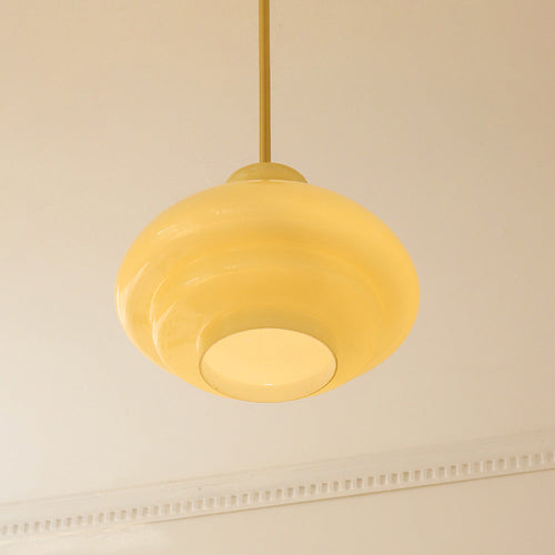 Bauhaus Yellow Three-Layer Pendant Light