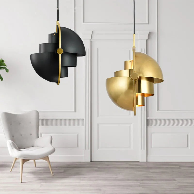 NordicElegance - Modern Gold LED Pendant Light in Minimalist Design