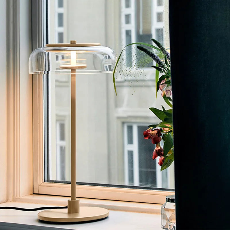 LumiGlow – Postmodern LED Table Lamp with Glass Shade for Stylish Lighting