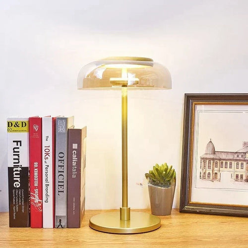 LumiGlow – Postmodern LED Table Lamp with Glass Shade for Stylish Lighting