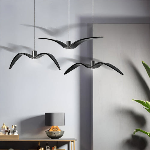 LED Bird Sculpture Pendant Light – Modern Resin Ceiling Lighting