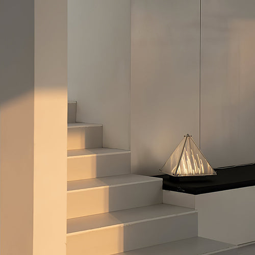 FragmentGlow - Modern Table Lamp with Triangular Design