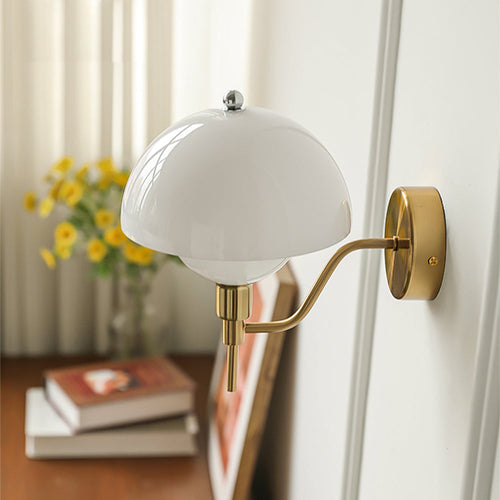 French Mushroom Glass Wall Lamp