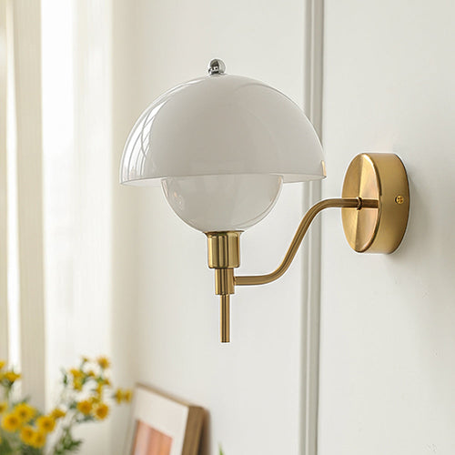 French Mushroom Glass Wall Lamp