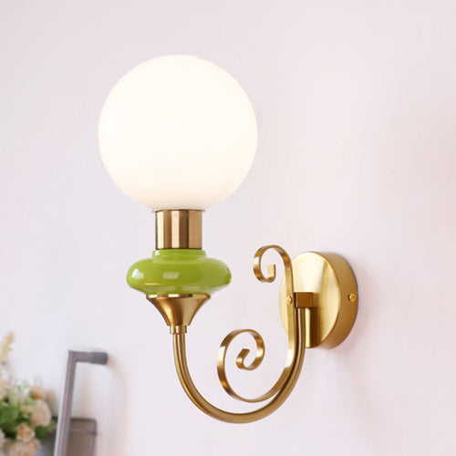 French Retro Glass 1-Light Wall Lamp