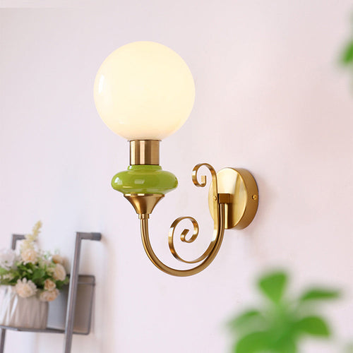 French Retro Glass 1-Light Wall Lamp